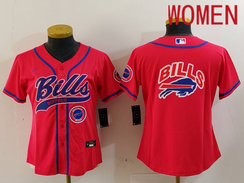 Women Buffalo Bills Blank Red Joint Name 2024 Nike Limited NFL Jersey style 9121